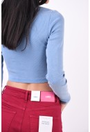 Bluza Dama Jjxx Jxfeline Str Rib Tee Silver Lake Blue